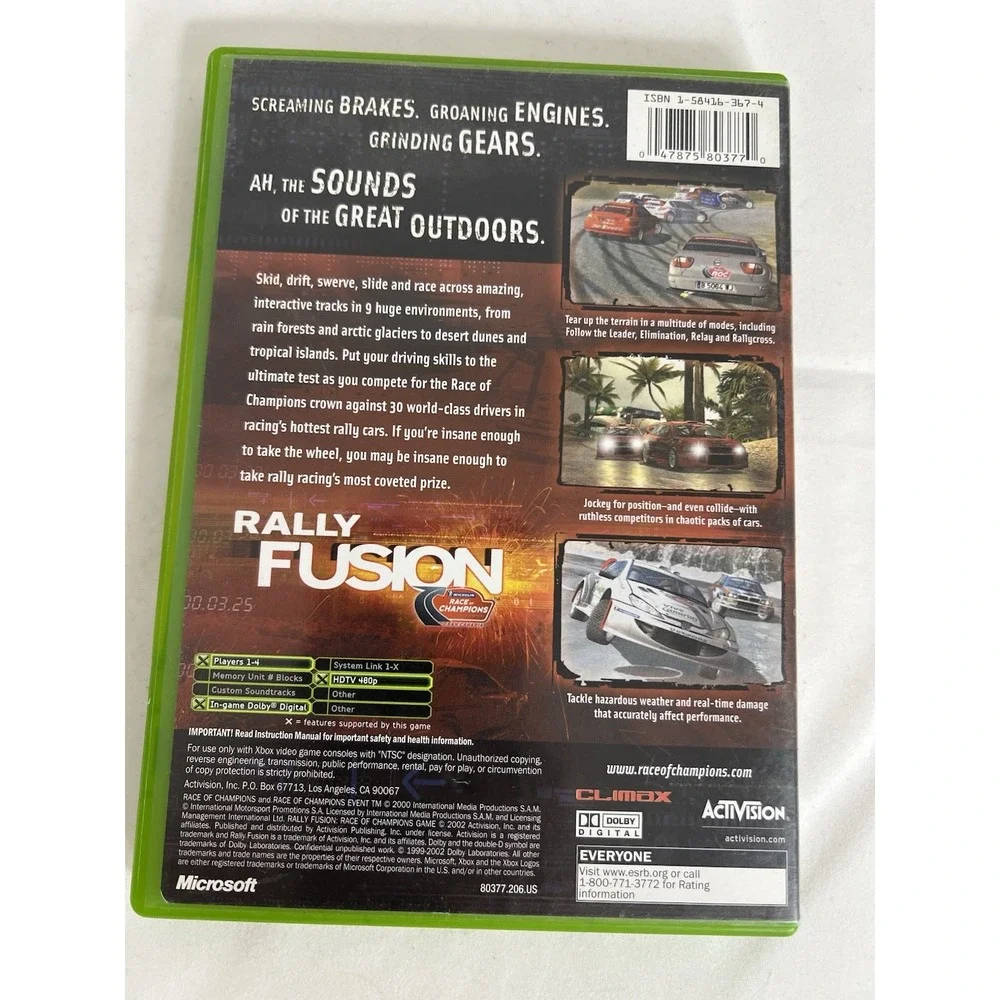 Xbox Rally Fusion Race of Champions Complete CIB Tested Working
